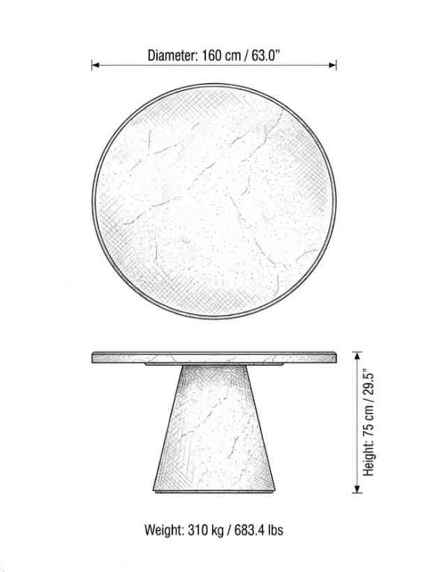 Sculptural Circular Dining Table