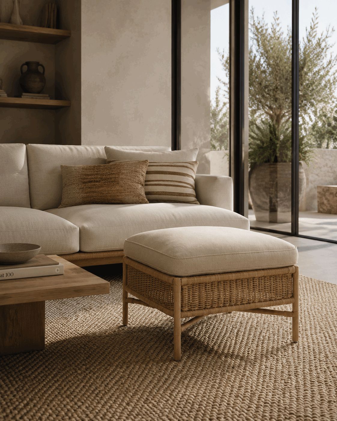 Luxury Woven Ottoman