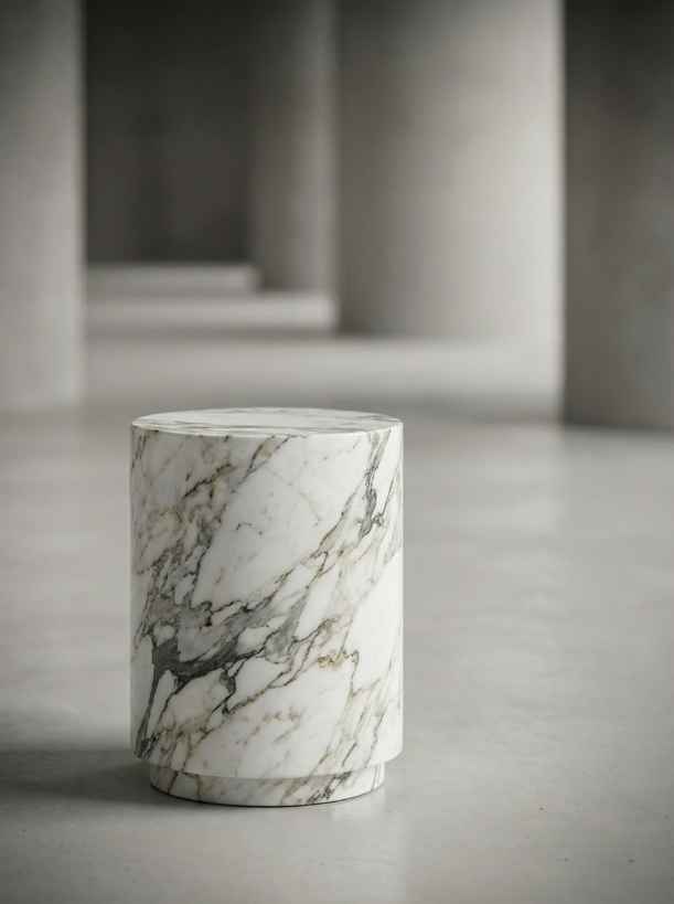 Cylindrical Stone Side Table