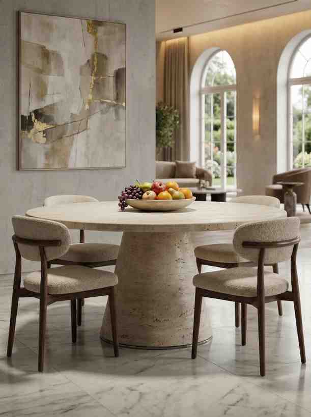 Sculptural Circular Dining Table