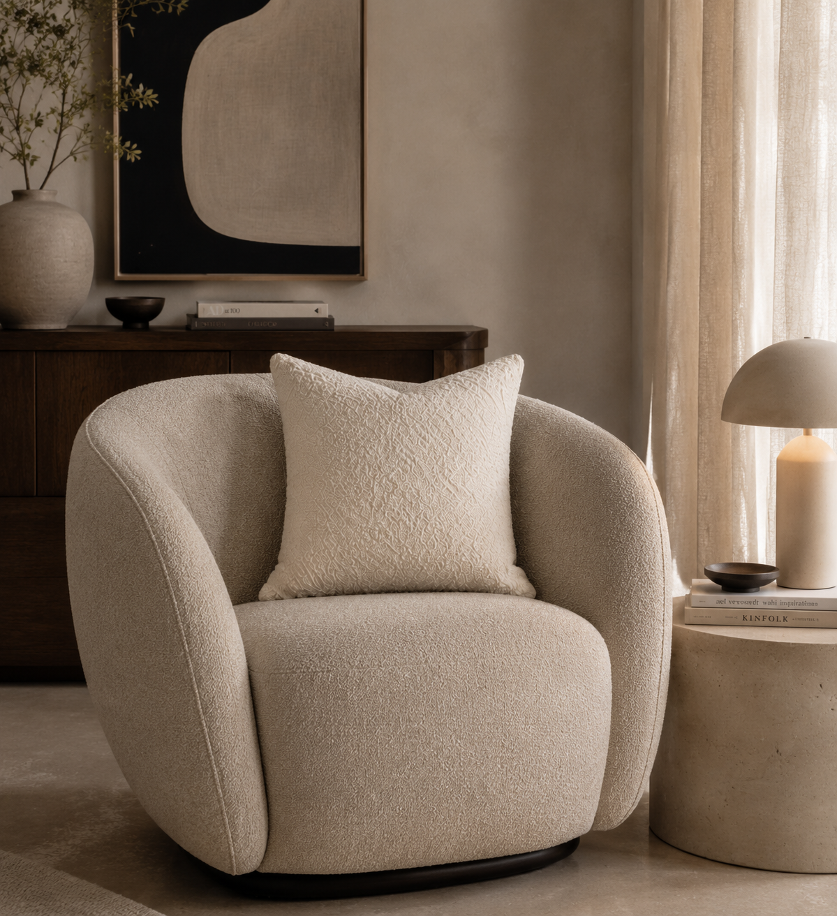 Premium Bouclé Accent Cushion
