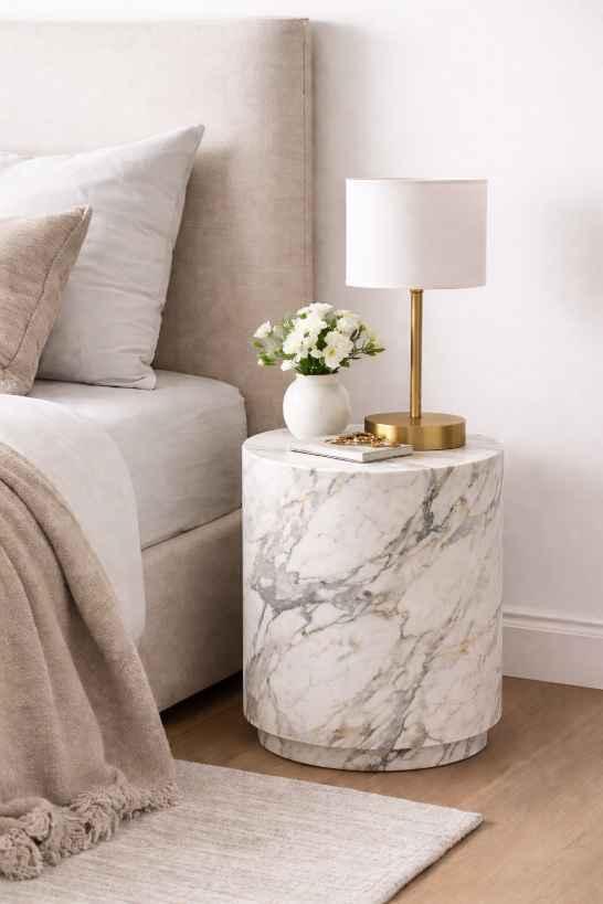 Cylindrical Stone Side Table