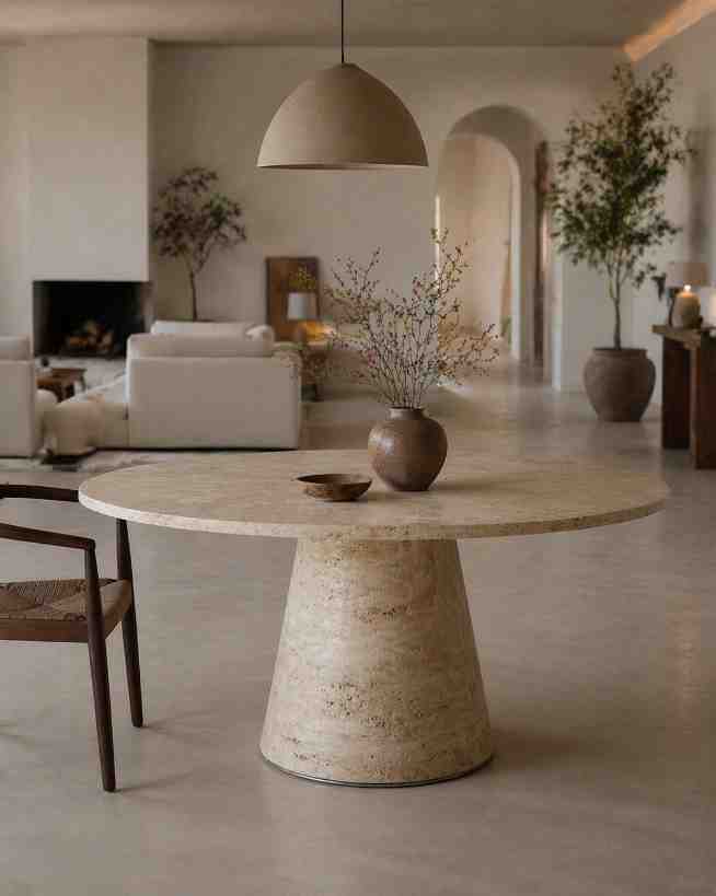 Sculptural Circular Dining Table